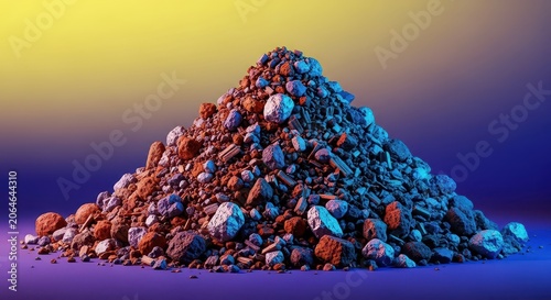 Dense aggregation of rough, unprocessed resource material destined for widespread consumption and low-cost manufacturing infrastructure, inventory, system, exploited