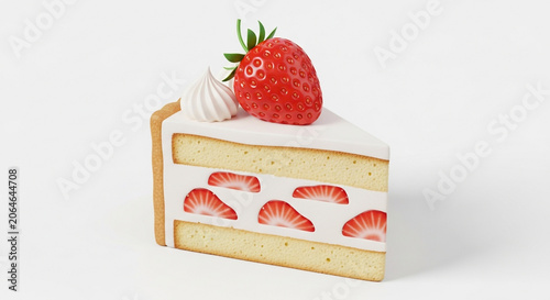 Delicious strawberry shortcake slice with whipped cream