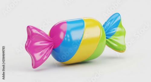 Colorful wrapped candy on white background