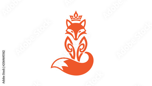 Canvastavla Elegant Stylized Fox Logo with a Crown