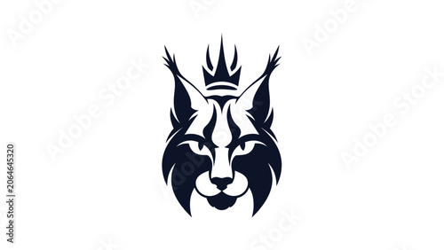 Canvastavla Majestic Lynx Head Logo with Crown Design