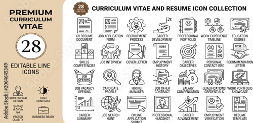 Tableau sur toile Curriculum vitae and resume icons