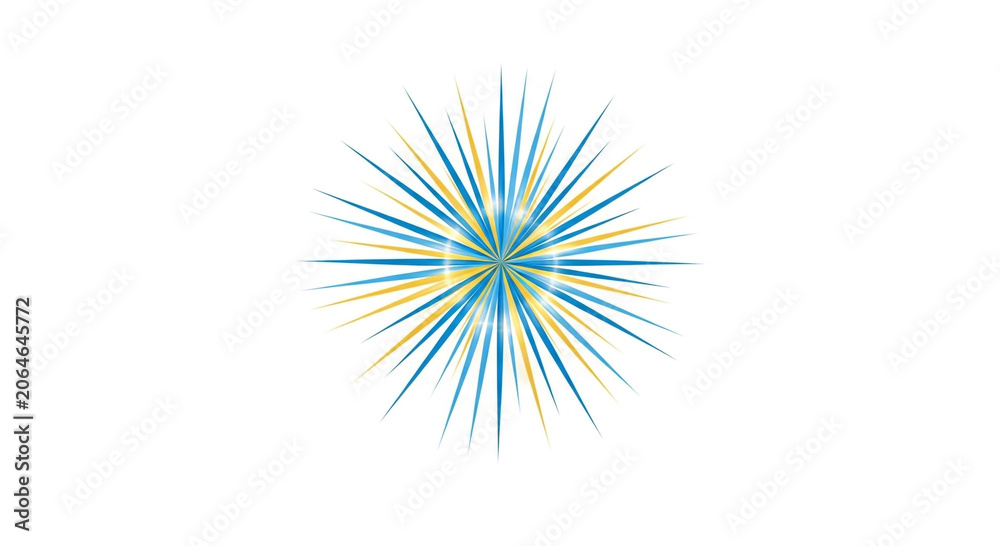 Obraz premium Vibrant Blue and Yellow Radial Lines Graphic