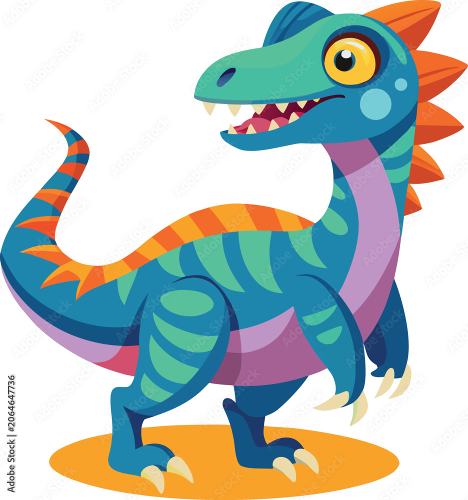 Fototapeta premium Dragon illustration with modern color funny design, dragon logo vector icon