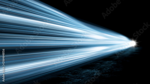 abstract blue neon light beam speed motion on dark background showing futuristic technology digital energy glow and dynamic concept