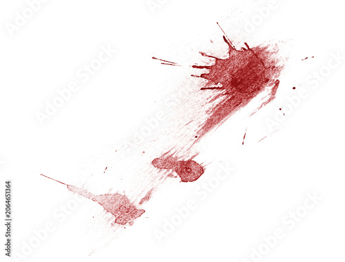 Tableau sur toile Dark red blood stain with rough texture, isolated on transparent cutout backgrou
