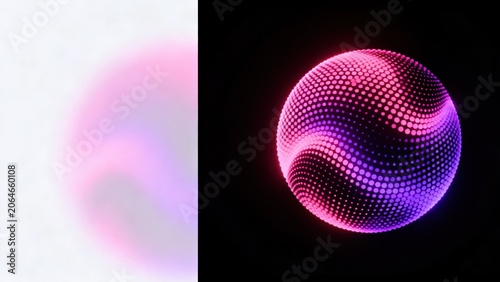 Abstract sphere with glowing dots