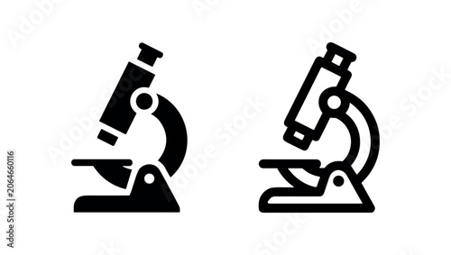 Fotografi Microscope icon, representing scientific research, biology, laboratory experimen