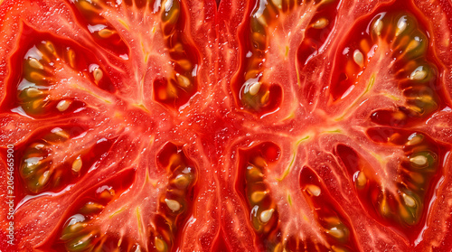 Tomato Interior Texture Extreme Macro Fresh Red Vegetable Background