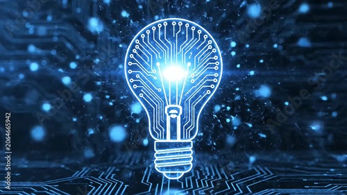 Abstract blue circuit board pattern background.