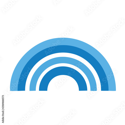 Blue concentric semicircle arcs icon