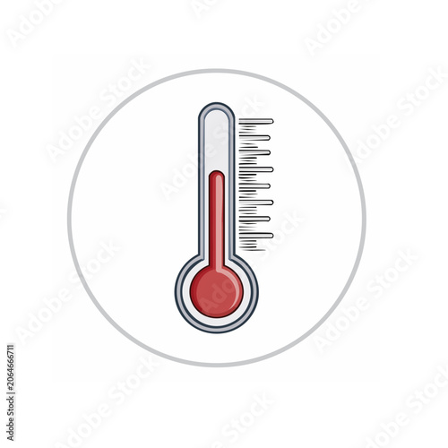 Flat design thermometer icon on white background