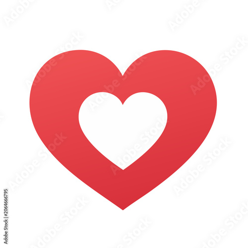 Red heart icon with white cutout on transparent background