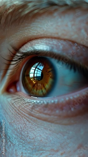 Macro of eye moving during hyper-focus. Concentration concept.
