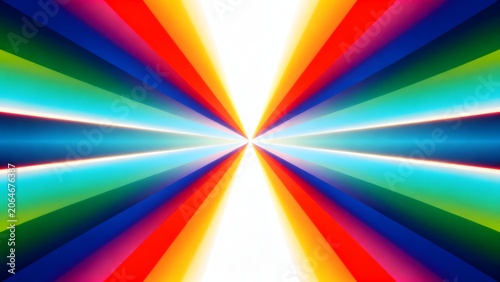 Colorful radiating light beams