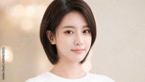 Portrait of woman with short hair