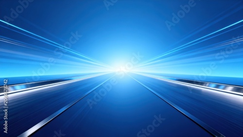 Abstract blue motion road with light