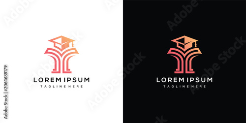 Graduation Cap and Book Logo