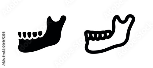 Fotografija Human Jaw Bone Icon - Mandible Skeleton Anatomy Vector Design