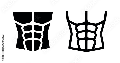 Obraz na plátně Abdominal Muscles Icon - Six Pack Abs Fitness Vector Design