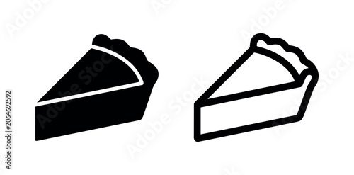 Fotografie Slice of Pie Dessert Icon in Solid and Outline Style