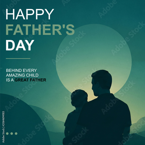 Happy Father's Day Instagram Post Template, Modern Social Media Design for Dad Appreciation, Family Love Celebration Graphic, Father and Child Tribute Post for Instagram Marketing