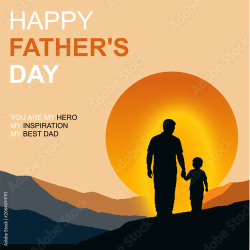 Happy Father's Day Instagram Post Template, Modern Social Media Design for Dad Appreciation, Family Love Celebration Graphic, Father and Child Tribute Post for Instagram Marketing