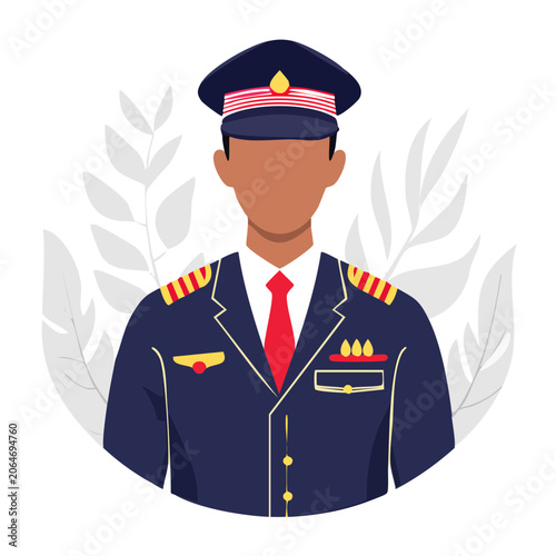 Military officer in formal uniform illustration