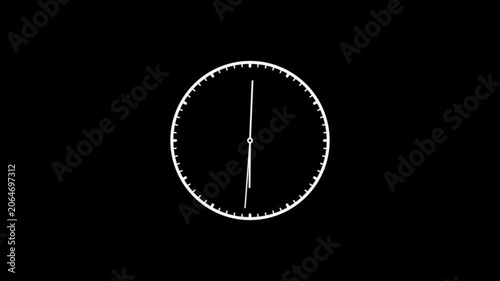 White Clock Face on Black Background photo
