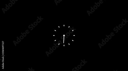 Minimalist White Clock on Black Background photo stock