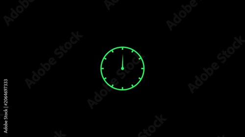 Green Gauge Indicator on Black Background meter dial
