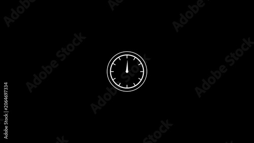 White Gauge Indicator on Black Background meter dial