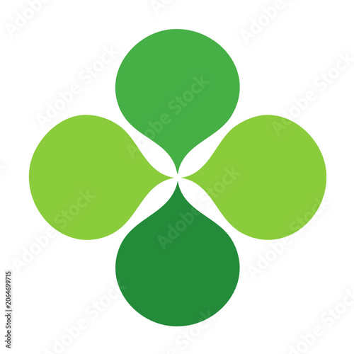 Four Leaf Clover Icon in Flat Design