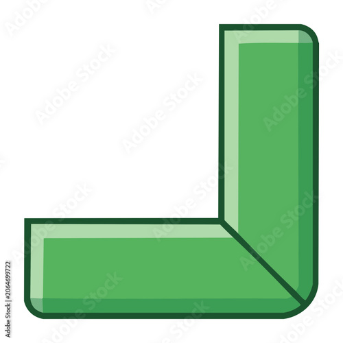 Green corner icon with transparent background
