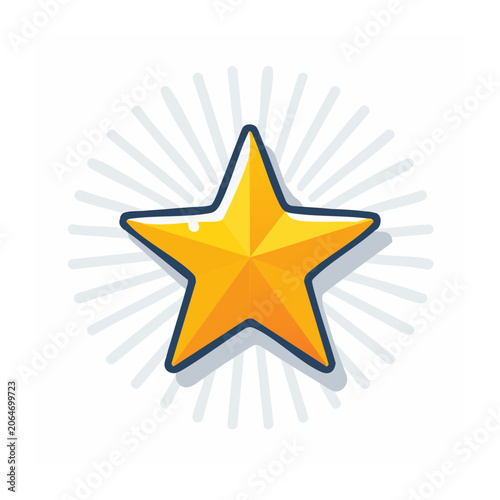Golden star icon with radiant glow effect