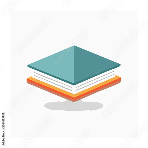 Isometric Stack of Colorful Books Illustration
