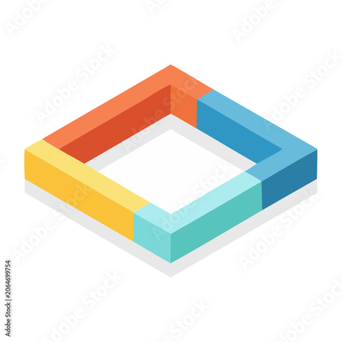 Isometric 3D Square Frame Icon
