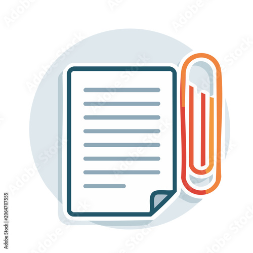 Paperclip and Document Icon