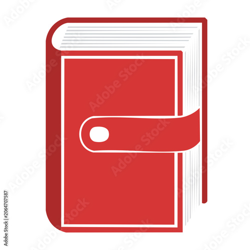 Red closed book icon with bookmark