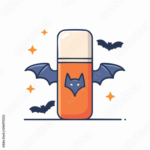 Halloween Eraser with Bat Wings and Stars