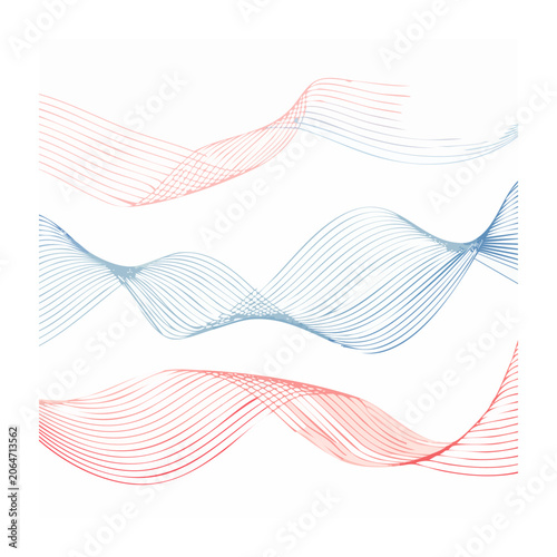 Minimalist geometric abstract lines in pink blue and white