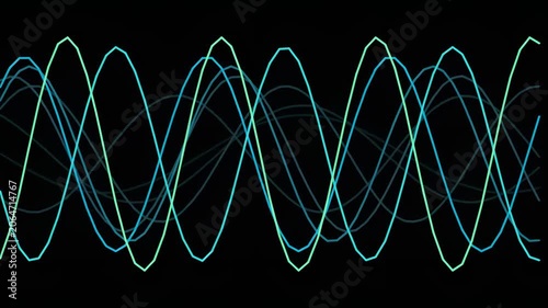 Abstract colorful wave pattern on black background