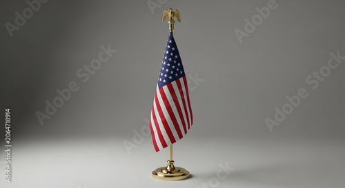 Miniature American flag on gold stand