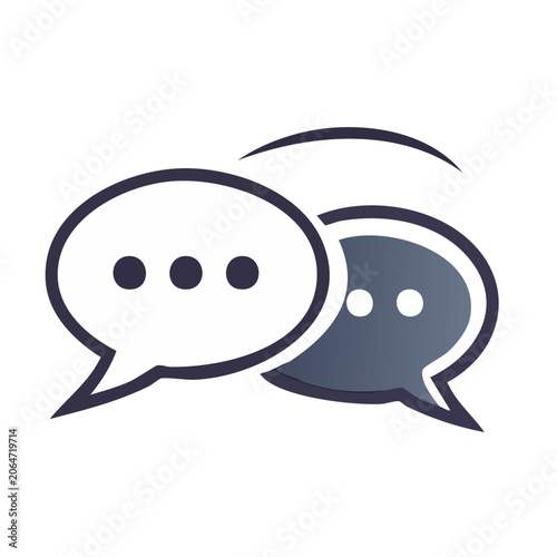 Overlapping speech bubbles icon for communication