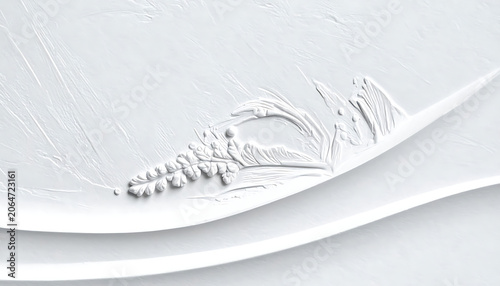 Abstract Minimalist White Design with Smooth Flowing Lines and Elegant Texture