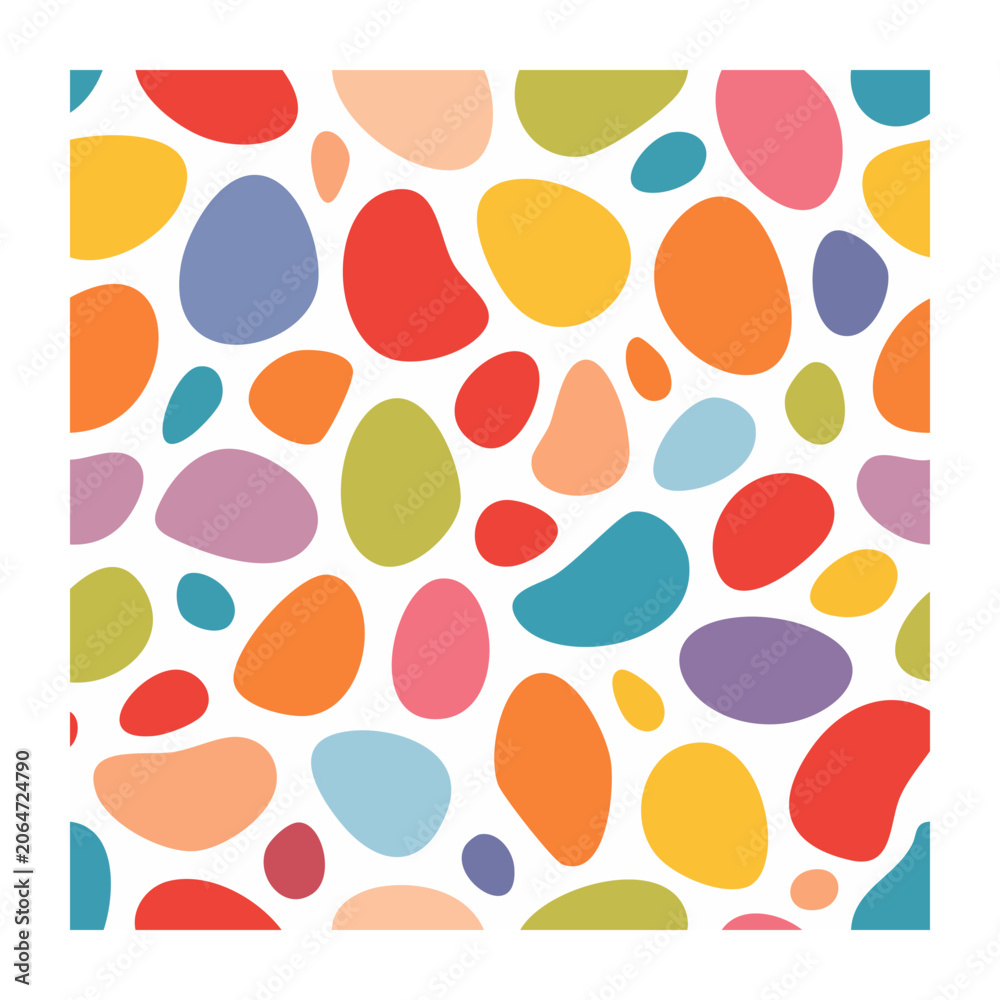 Fototapeta premium Colorful Abstract Blob Pattern on White Background