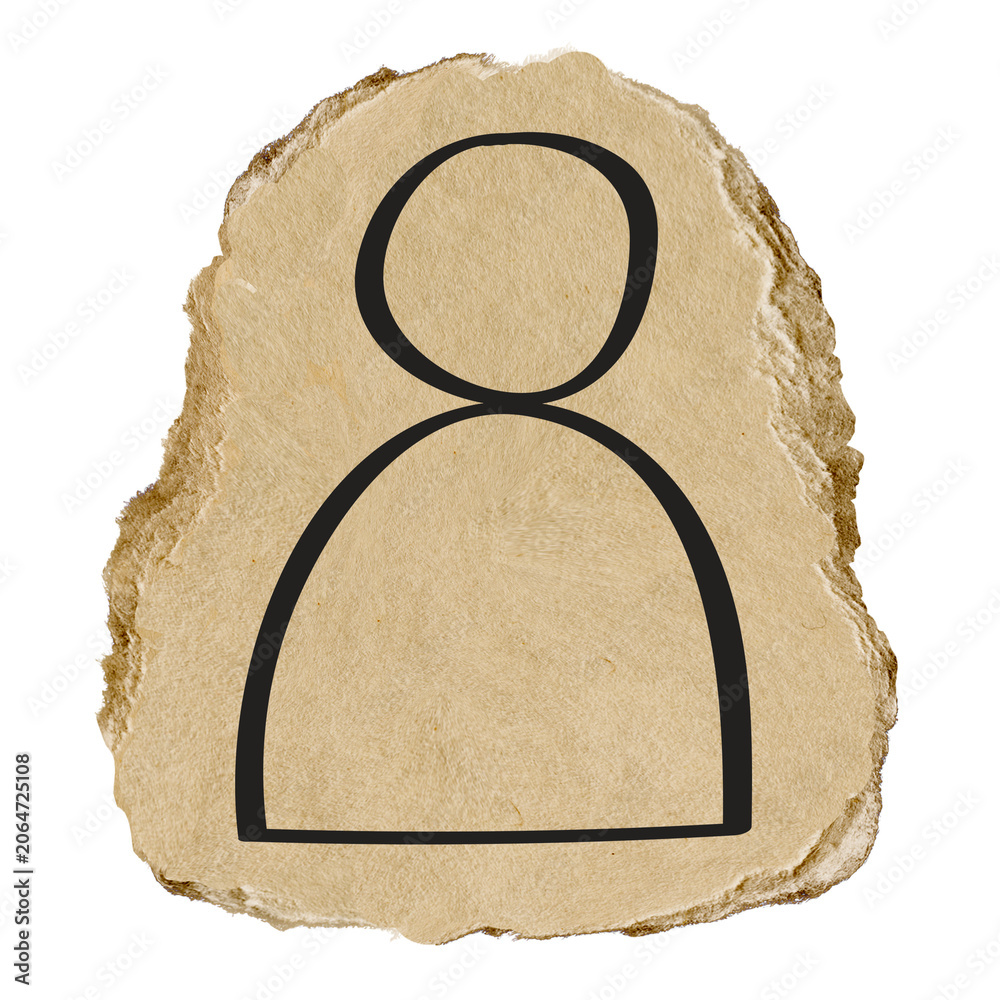 Obraz premium Person doodle icon png sticker, transparent background