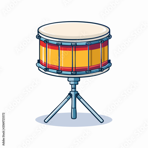 Cartoon Snare Drum on a Stand
