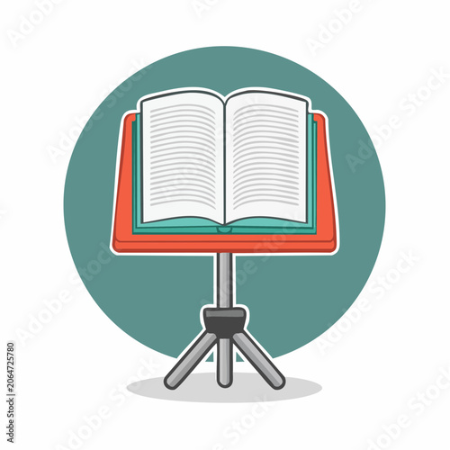 Open Book on a Music Stand