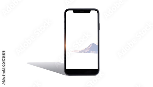 Modern Smartphone Mockup Featuring Blank Screen With Scenic Landscape